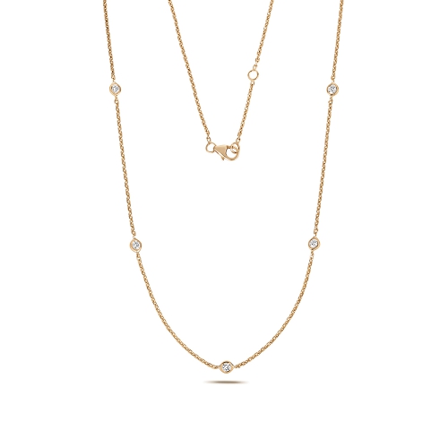 Bezel Setting Round Rose Gold Essence twist Cluster Pendant Necklaces