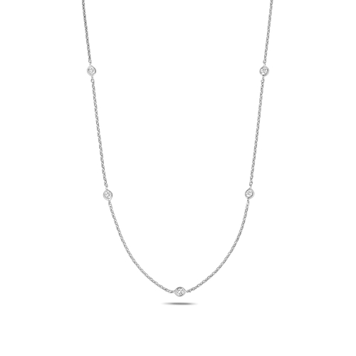 Bezel Setting Round Silver Essence twist Pendant Necklaces
