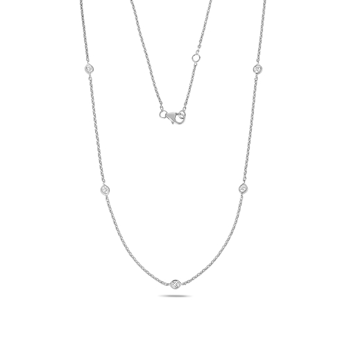 Bezel Setting Round Silver Essence twist Pendant Necklaces