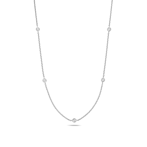 Bezel Setting Round Silver Lattice nexus Pendant Necklaces