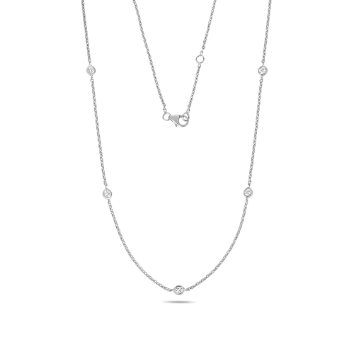 Bezel Setting Round Silver Lattice nexus Pendant Necklaces