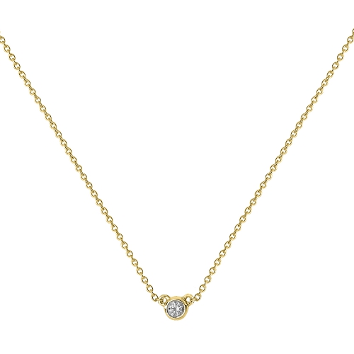 Bezel Setting Round Yellow Gold Baguette spark Pendant Necklaces