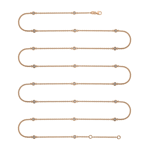 Bezel Setting Round Rose Gold Plain beam Cluster Pendant Necklaces