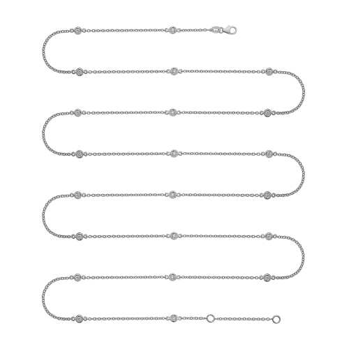 Bezel Setting Round Silver Plain beam Pendant Necklaces
