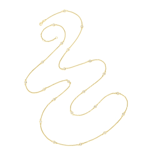 Bezel Setting Round Yellow Gold Designer glint Pendant Necklaces