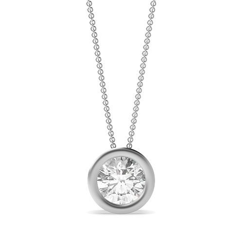 3 carat  Bezel Setting Round Designer shine Pendant Necklaces