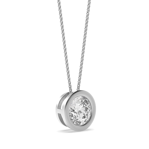 3 carat  Bezel Setting Round Designer shine Pendant Necklaces