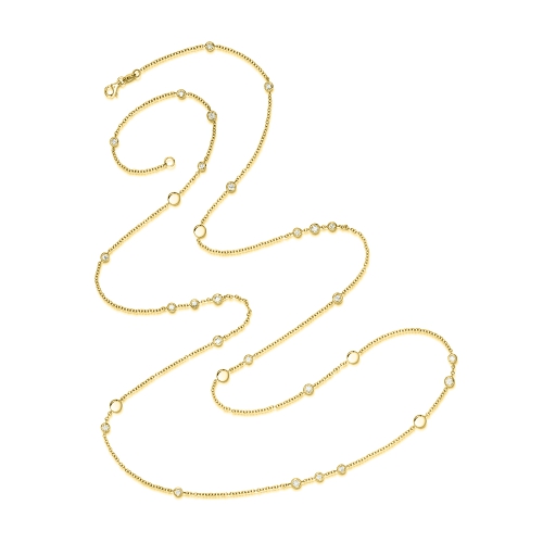 Bezel Setting Round Yellow Gold Disc Pendant Necklaces