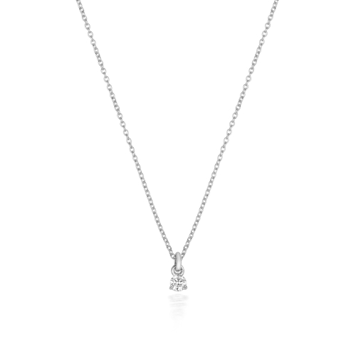 1.5 carat  3 Prong Round Triple glimmer Solitaire Pendant Necklaces