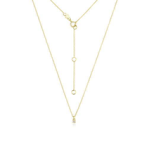 4 Prong Round Yellow Gold Opus seal Pendant Necklaces