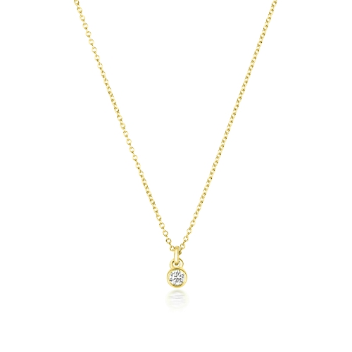 Bezel Setting Round Yellow Gold Twilight knot Pendant Necklaces