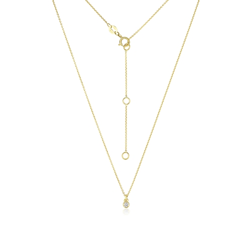 Bezel Setting Round Yellow Gold Twilight knot Pendant Necklaces