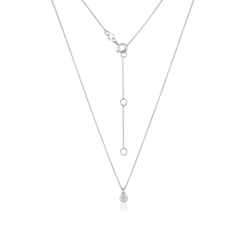 Bezel Setting Round Silver Eternal coil Pendant Necklaces