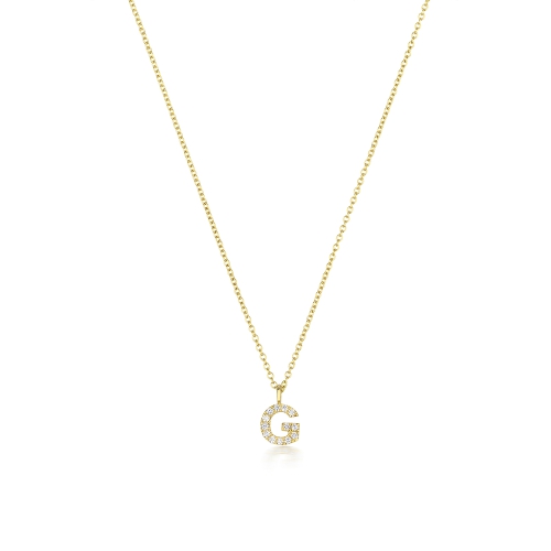 prong setting round shape letter G initial pendant(7.5 MM X 7.5 MM)