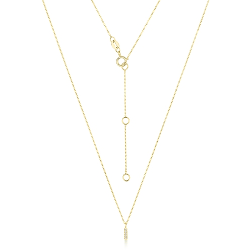 4 Prong Round Yellow Gold Petit letter i Pendant Necklaces