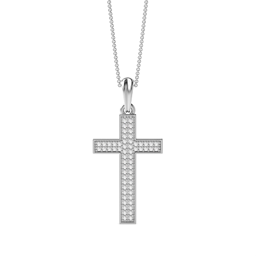 Pave Setting Round Stud flash Pendant Necklaces