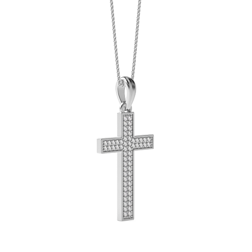 Pave Setting Round Stud flash Pendant Necklaces