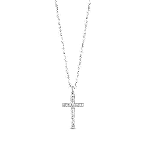 Pave Setting Round Radiance Pendant Necklaces