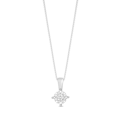 4 Prong Round Petit Lab Grown Diamond Pendant Necklaces
