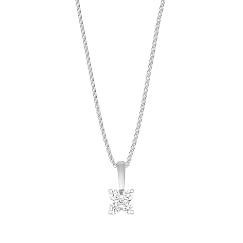 4 Prong Round Petal floral Moissanite Pendant Necklaces