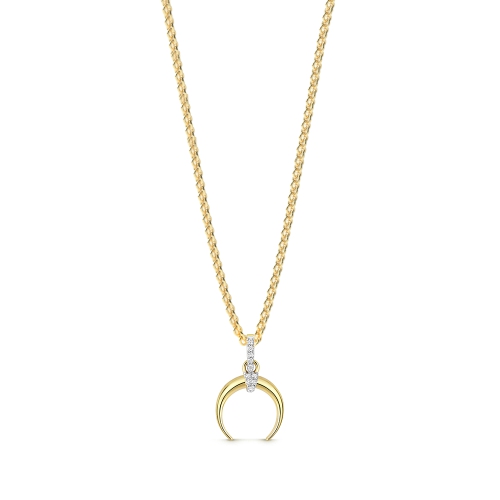 4 Prong Round Yellow Gold Designer Pendant Necklaces