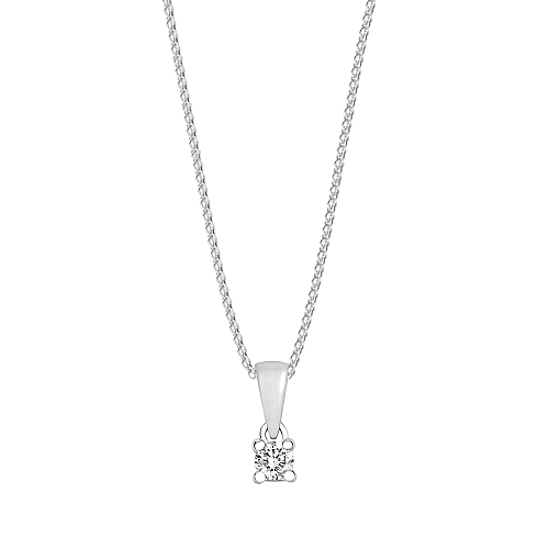 4 Prong Round Solid bale lock Naturally Mined Diamond Pendant Necklaces