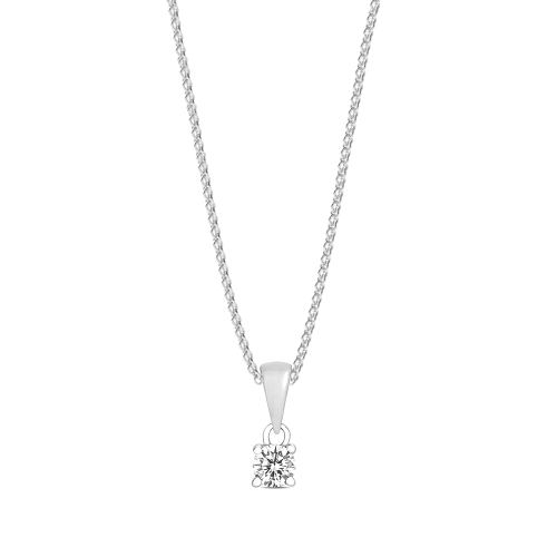 4 Prong Round Lock Pendant Necklaces