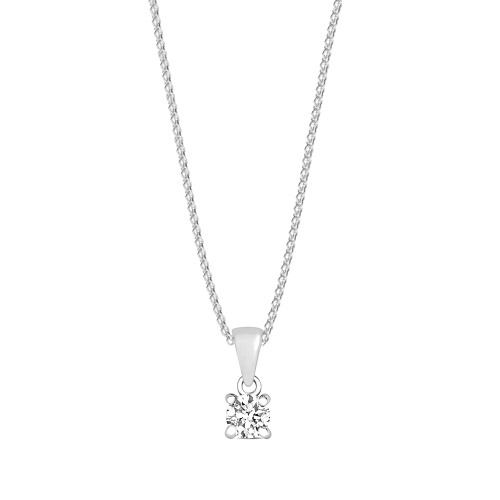 3 carat  4 Prong Round Lock style Pendant Necklaces