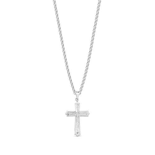 Pave Setting Round Bezel glow Pendant Necklaces