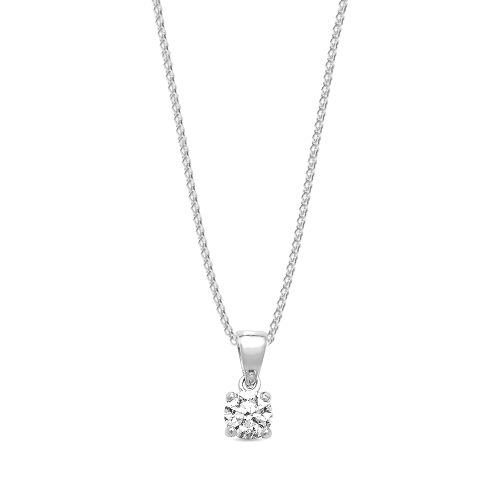 3 carat  4 Prong Round Gleam brace Pendant Necklaces