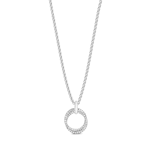 Channel Setting Round Platinum 2 tone Cluster Pendant Necklaces