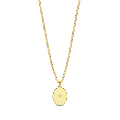 4 Prong Round Yellow Gold Heritage medallion Pendant Necklaces