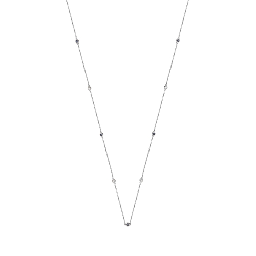 Bezel Setting Round Platinum Blue Sapphire Gemstone Pendant Necklaces