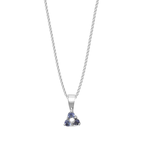 3 Prong Round Flash Tanzanite Pendant Necklaces