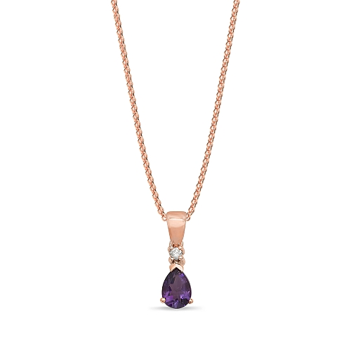 Prong Pear Rose Gold Solid bail basket set Pendant Necklaces