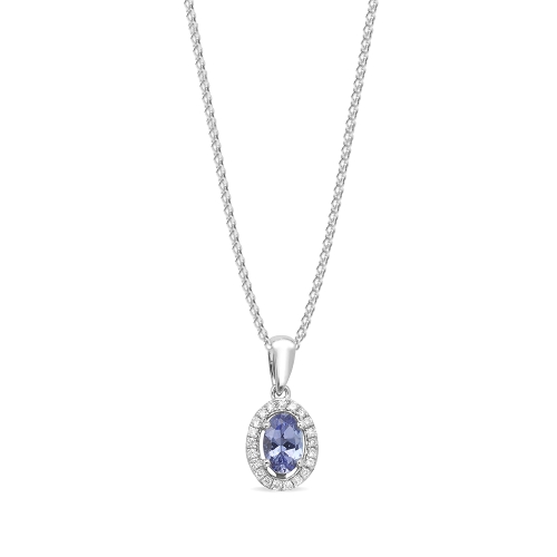 4 Prong Oval Solid bail basket set Tanzanite Pendant Necklaces