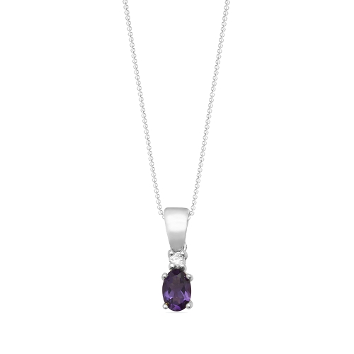 4 Prong Oval Gemstone Pendant Necklaces