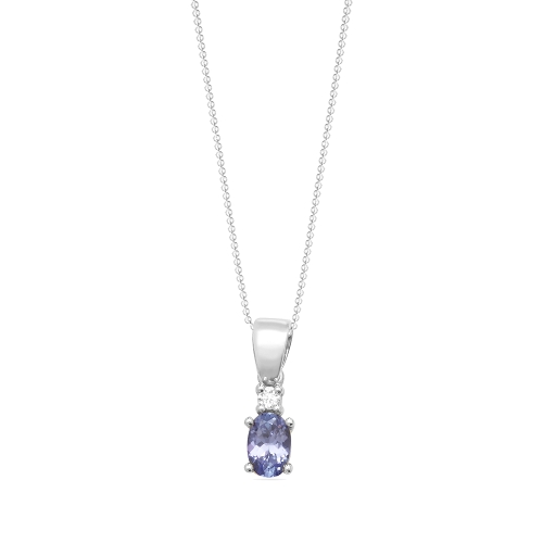 4 Prong Oval Radiance Tanzanite Pendant Necklaces