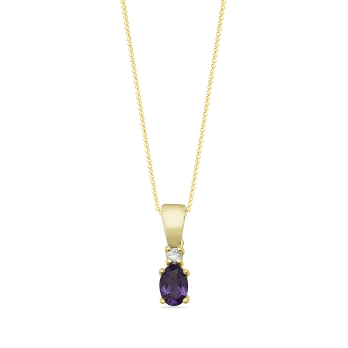 4 Prong Oval Yellow Gold Radiance Pendant Necklaces