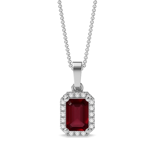 4 Prong Emerald Solid bail basket set Ruby Pendant Necklaces
