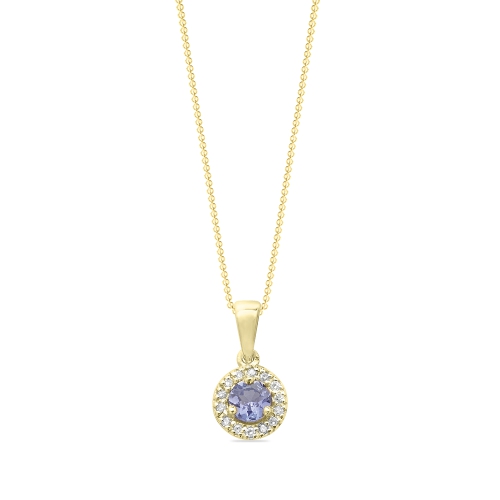 3 Prong Round Yellow Gold Solid bail basket set Lab Grown Diamond Pendant Necklaces