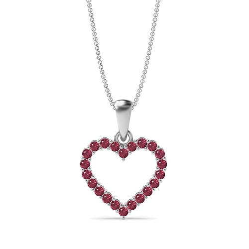 4 Prong Round Solid bail basket set Ruby Pendant Necklaces