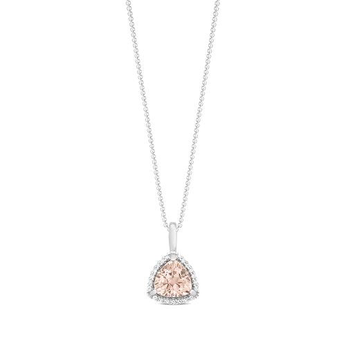 3 Prong Trillion Gemstone Pendant Necklaces