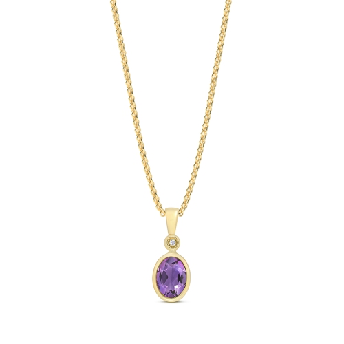 Bezel Setting Oval Yellow Gold Delicate and feminine Pendant Necklaces