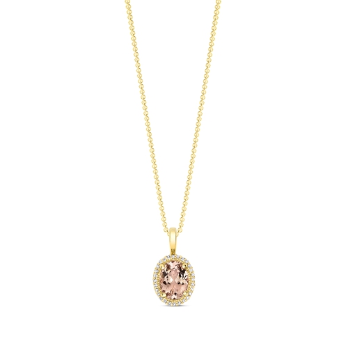 4 Prong Oval Yellow Gold Glow Nectar Pendant Necklaces