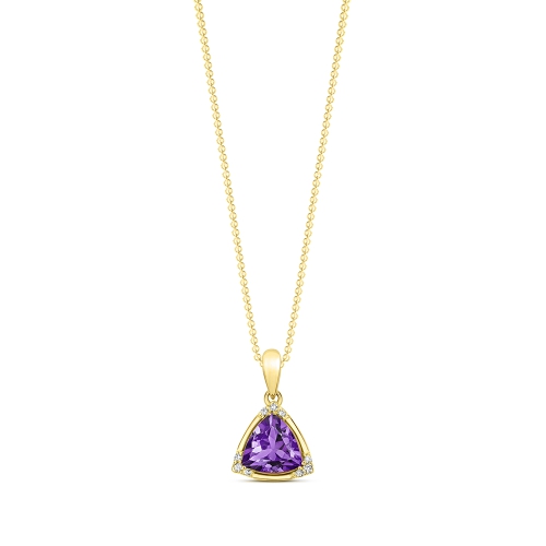 3 Prong Trillion Yellow Gold Solid bail basket set designer Pendant Necklaces