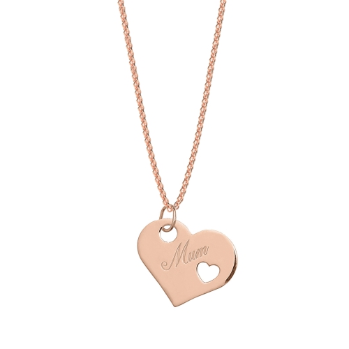 plain metal heart shape personalised pendant