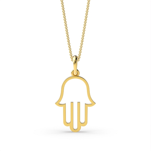 Yellow Gold Hamsa Pendant Necklaces