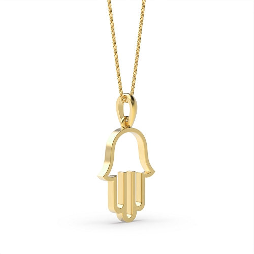 Yellow Gold Hamsa Pendant Necklaces