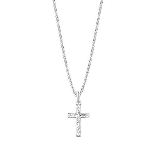 Buy Plain Metal Cross Diamond Pendant Necklace - Abelini
